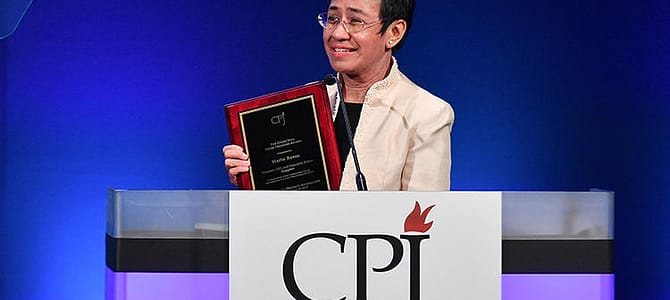 Giornalista filippina Maria Ressa insignita del premio Nobel per la pace