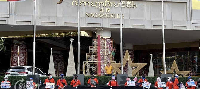 Lavoratori di NagaWorld, casinò cambogiano, un anno di sciopero