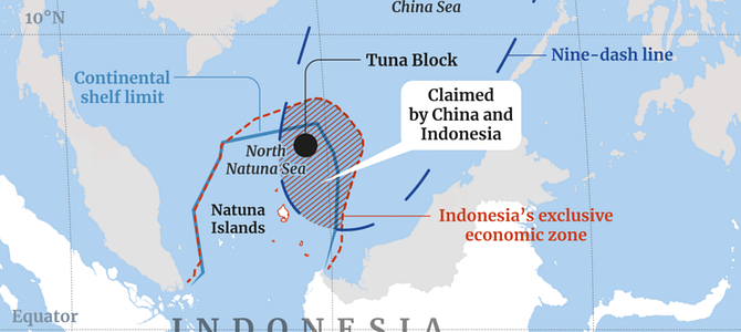 Natuna settentrionali dove Indonesia e Cina si confrontano in mare