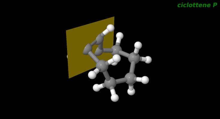 chiralità planare ciclottene chimica in 3d